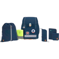 Lässig Boxy Unique Children's School Bag Set of 7 - Navy