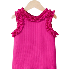 Shein Young Girl Fashionable Ruffled Trim Tank Top For Summer