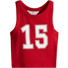 Red vest top H&M Girls Printed Cotton Vest Top - Red