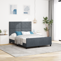 140cm Ramsängar vidaXL Sängram Mörkgrå 140x200 cm Sammet Ramsäng