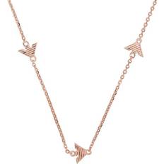 Emporio Armani Women Necklaces Emporio Armani Tiny Shiny Logo Necklace - Rose Gold