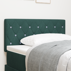 Green Headboards vidaXL Crystal Button Tufted Dark Green 90 cm Headboard