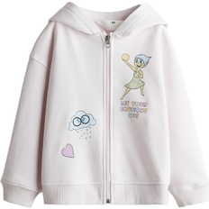 H&M Printed Zip-Through Hoodie - Pink