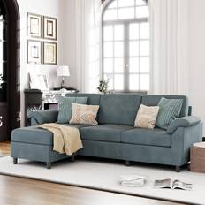 Vongrasig Convertible Sectional Grey Sofa 79.1" 2pcs 3 Seater