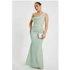 Boat Neck - Long Dresses Quiz Petite Drop Sleeve Maxi Dress - Pale Green