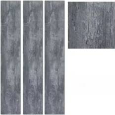 LivingAndHome Dark Grey PVC Wood Plank Flooring