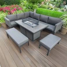 Garden Grey Metal L Shaped