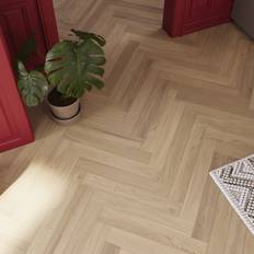 GoodHome Lulea Modern Herringbone Natural Oak 1.94m²
