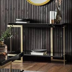 Black - Metal Console Tables Gallery Direct Ardella Glass Black Console Table 36x120cm