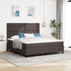 180 cm Rammesenge vidaXL Box Spring Seng Med Madras Mørk Brun Rammeseng