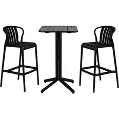 Home ESPRIT Svart Metall Bordset Med 2 Stolar Bordsgrupp