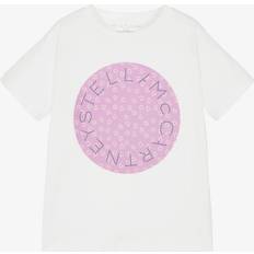Lila T-shirts Stella McCartney Kids Girls White Cotton T-Shirt - Purple/White