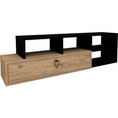 Black - Metal TV Benches Destina Home Mercury Adjustable Stand Black TV Bench 135x38cm
