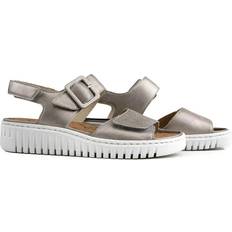 Waldläufer Tofflor & Sandaler Waldläufer Läder Silver Dam Sandal Bred Passform - Gray