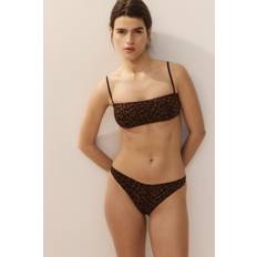 H&M Dame 3-Pak Trusser Thong I Micro - Sort/Leopardmønstret