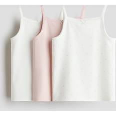 H&M Toppe H&M Pige 3-Pak Jerseytoppe - Hvid/Lys Rosa/Hjerter