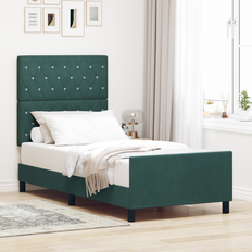 vidaXL Seng Ramme Mørkegrøn 90x190 cm Fløjl Rammeseng