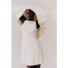 Kleider H&M Twillkleid Mit Karree Ausschnitt - Cremefarben