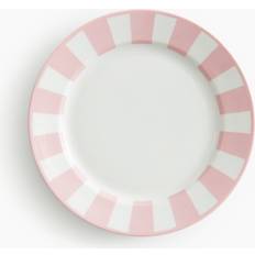 H&M Frokosttallerken Porcelæn Rosa Stribet Flad tallerken