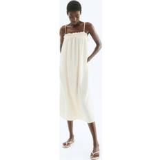 Bomuld Kjoler H&M Dame Stropkjole Musselin - Lys Beige
