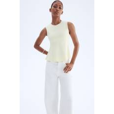 H&M Tanktop Interlockjersey Med Peplum - Sart Gul