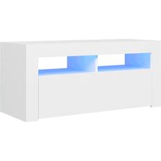 Tv bänk vit 90 cm vidaXL LED Lights White TV-bänk 90x40cm