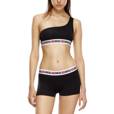 Diesel Dam BH:ar Diesel One-Shoulder Bra with Logo Band - Black