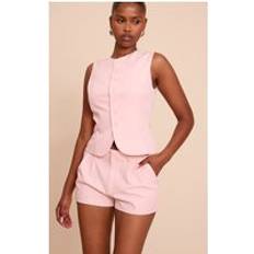 Pink Vests PrettyLittleThing Tailored Woven Waistcoat - Light Pink