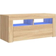 vidaXL LED Lights Sonoma Oak TV-bänk 90x40cm