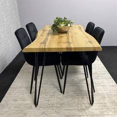 Black Dining Sets Kosy Koala Wooden Table With 4 Black Velvet Chairs Dining Set