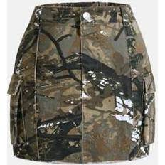 Shein Fashionable Tween Girls Casual Camo Print Denim Skirt - Comfortable