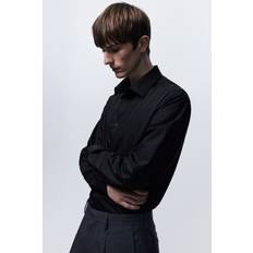 H&M Herre Skjorte Med Stretch Slim Fit - Sort