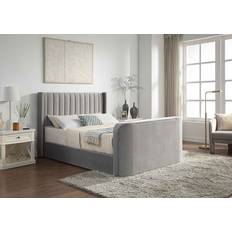 King Size Velvet Winged Panel Ottoman TV