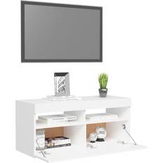 vidaXL LED Lighting White TV-bänk 90x40cm