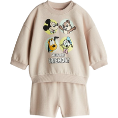 H&M Sweatshirt-Set Mit Motivprint - Beige
