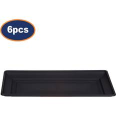 Pots, Plants & Cultivation Whitefurze 6pcs 37cm Planter Saucer Black Tray