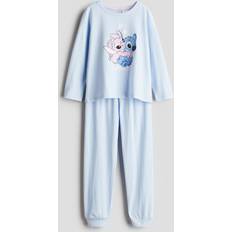 Cotton - Girls Night Garments H&M Girls Light Blue Lilo Stitch Jersey Pyjamas