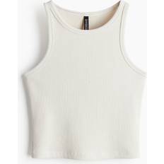H&M Light Beige Ribbed Vest Top - Light Beige