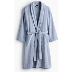 H&M Robes H&M Ladies Cotton Terry Dressing Gown - Light Dusty Blue