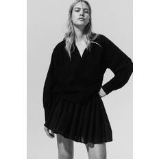 H&M Jacquard Weave Blouse - Black