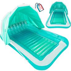Green Sun Beds Swimline Suntan Tub Mint Adjustable Shade Tanning Float Lounge