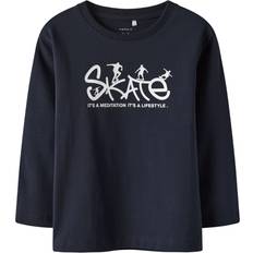 Name It Ensfarvet Skjorter Name It Organic NMMLorcan Bluse - Navy