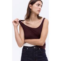 H&M Tanktop Aus Baumwolle Damen - Weinrot