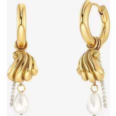 Edblad Guld Örhängen Edblad Beach Pearls Hoops Offwhite Gold