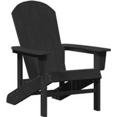Plaster Stolar vidaXL Adirondack Stol Svart 74x82x91 cm HDPE