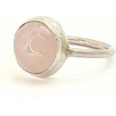 Bali Rosenkvarts Rund Sten I Snygg Silverring -