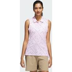 Adidas Pink Polo Shirts adidas Printed Sleeveless Polo Shirt - Clear Pink