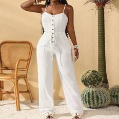 Shein Women Summer White One-Piece Jumpsuit