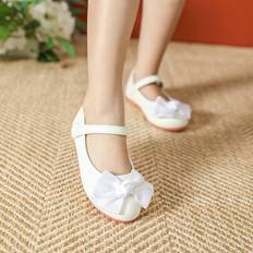 White Ballerinas Children's Shoes Shein White Flat Princess Ballet Shoes - White