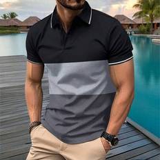 Tennis Polo Shirts Shein Summer Short Sleeve Polo Shirt - Minimalist